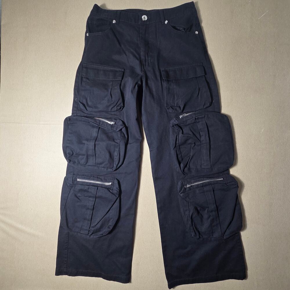 Darc Sport SHE Chopper Wolf Lex Cargo Wide leg Black Bushido Pants Size 26